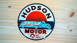 Vintage Hudson Motor Oil Porcelain Sign Gas Pump Plate Service Station Lubester