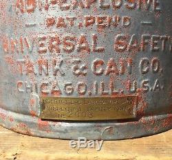 Vintage IMPERIAL Motor Oil Tank Can Co. Oiler Gas Service Station Sign Canister