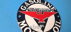 Vintage Independant Motor Oil Porcelain 6 Eagle Gas Service Station Pump Sign