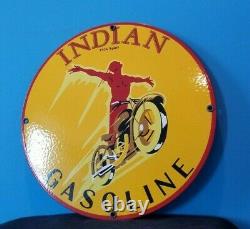 Vintage Indian Chief Gasoline American Spirit Service Station Pump Gas Oil Sign