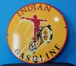 Vintage Indian Chief Gasoline American Spirit Service Station Pump Gas Oil Sign
