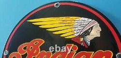 Vintage Indian Motorcycle Porcelain American Chief Gas Service Station Pump Sign