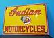 Vintage Indian Motorcycle Porcelain Gas Chief Service Station Pump Sign