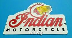 Vintage Indian Motorcycle Porcelain Gas Service Station Pump 18 Dealer Sign