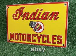 Vintage Indian Motorcycles Porcelain Sign Dealer Sales & Service Gas Station