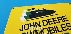 Vintage John Deere Porcelain Gas Snowmobiles Service Station Pump Sign