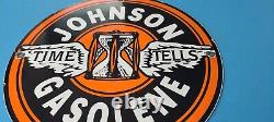 Vintage Johnson Gasoline Porcelain Sign Gas Service Station Pump Sign