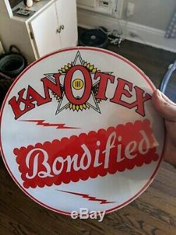 Vintage Kanotex Gas Pump Globe Lenses (2) NOS Sign Oil Service Station Gill Body