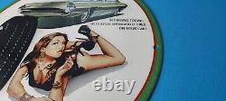 Vintage Kelly Tires Porcelain New Dimensions Gas Service Station Pump Plate Sign