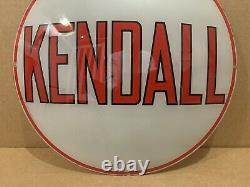 Vintage Kendall Gas Pump Globe Light Glass Lens Service Station Garage Sign