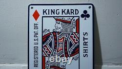 Vintage King Kard Porcelain Sign Gas Motor Service Station Pump Plate Oil Rare
