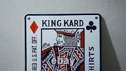 Vintage King Kard Porcelain Sign Gas Oil Service Station Pump Plate Rare Overall
