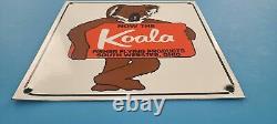 Vintage Koala Porcelain Aviation Gas Oil Service Station Airplanes Sign