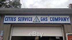 Vintage LONG PORCELAIN CITIES SERVICE GAS SERVICE Rare Gas Station Sign