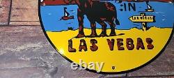 Vintage Las Vegas Porcelain Lost My A Gas Service Station Pump Plate Sign