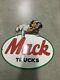 Vintage Mack Trucks Porcelain Sign Bull Dog Trucker Gas Station Oil Service