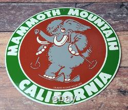 Vintage Mammoth Mountain Porcelain California Gas Service Station Pump Sign