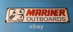 Vintage Mariner Outboards Porcelain Marine Shop Gas Service Station Pump Sign