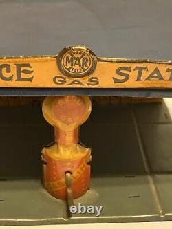 Vintage Marx 1929 Service Station Aero Gas Pump Hard To Find