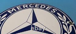 Vintage Mercedes Benz Porcelain Gas Automobile Service Station Dealership Sign