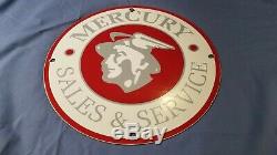 Vintage Mercury Gasoline Porcelain Sign Gas Service Station Automobile Ad