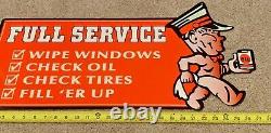 Vintage Metal Die-cut Gas Station Full Service Advertising 27 X 14 Big Oil Sign