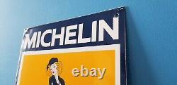 Vintage Michelin Tires Bibendum Porcelain Gas Auto Mechanic Service Station Sign