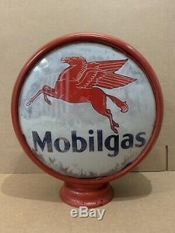 Vintage Mobil Gas Pump Globe Light Glass Lens Service Station Garage Pegasus Oil