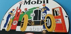 Vintage Mobil Gasoline Porcelain Gargoyle Gas Oil Filling Service Station Sign