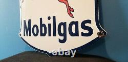 Vintage Mobil Gasoline Porcelain Gas Service Station Pump Pegasus Motor Oil Sign
