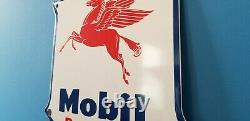 Vintage Mobil Gasoline Porcelain Gas Service Station Pump Plate Pegasus Ad Sign