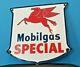 Vintage Mobil Gasoline Porcelain Gas Service Station Shield Pegasus Sign