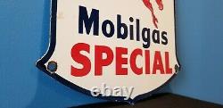 Vintage Mobil Gasoline Porcelain Gas Service Station Shield Pegasus Sign