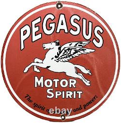Vintage Mobil Gasoline Porcelain Sign Gas Station Pump Plate Motor Oil Service