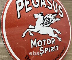 Vintage Mobil Gasoline Porcelain Sign Gas Station Pump Plate Motor Oil Service