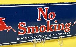 Vintage Mobil No Smoking Porcelain Sign Gas Station Mobiloil Service Station Oil