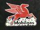 Vintage Mobilgas Metal Sign Gas Oil Service Station Pump Plate Rare Pegasus