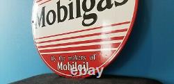 Vintage Mobilgas Porcelain Vacuum Oil Co Gas Service Station Pump Plate Sign
