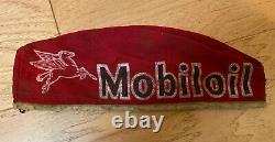 Vintage Mobiloil Red Service Station Hat Cap Advertising Gas Mobil Oil Pegasus