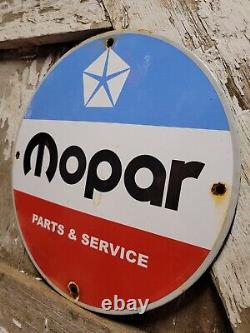 Vintage Mopar Porcelain Sign Gas Station Oil Auto Parts Dealer Chrysler Service