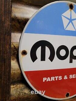 Vintage Mopar Porcelain Sign Gas Station Oil Auto Parts Dealer Chrysler Service