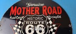 Vintage Mother Road Porcelain Route 66 Gas Service Station Pump Plate Sign