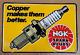 Vintage Ngk Spark Plugs Metal Advertising Sign Service Gas Station Embossed