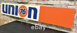 Vintage NOS 6' Union 76 Fiberglass Gas & Oil Service Station Sign Orange & Blue