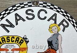 Vintage Nascar Raceway Porcelain Sign Gas Station Pump Motor Oil Service
