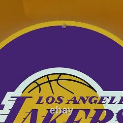 Vintage Nba Los Angeles Lakers Porcelain Richlube Gas Service Station Pump Sign