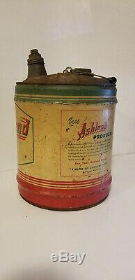 Vintage Oil Can Ashland Kentucky Rare Gas Service Station 5 Gallon