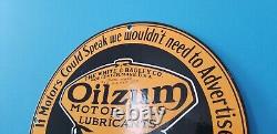 Vintage Oilzum Gasoline Porcelain Gas Service Station Pump Plate Motor Oil Sign