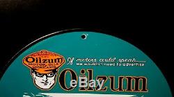Vintage Oilzum Motor Oil Porcelain Sign 12 Gas Service Station Pump Plate Rare