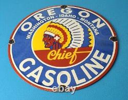 Vintage Oregon Gasoline Porcelain Washington Gas Oil Service Station Pump Sign